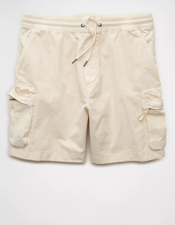 Pull‑On Stretch Twill Cargo Men's Shorts With Multiple Utility Pockets